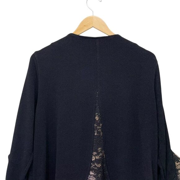 Vintage Ali Miles Lagenlook Ruffle Trim Black & Gold Jacket Topper Size Large - Picture 10 of 15